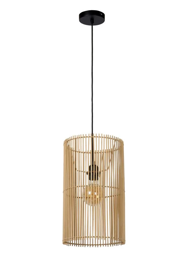 Lucide JANTINE - Pendant light - Ø 26 cm - 1xE27 - Natural - turned off